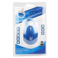 JITE Wireless Mouse 2.4G Connect Large Idler Wheel 1000/1600DPI JITE-5017 White+Blue