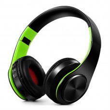 ?4 in 1 Wireless Bluetooth 4.0 Headsets MP3 Player TF Card FM Radio 3.5mm Wired Earphone-Green
